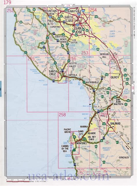 Santa Cruz Road Map Free Download Map Of Santa Cruz County Ca