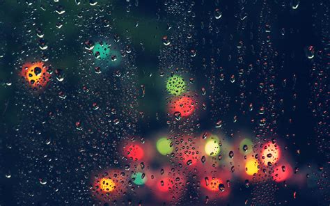 Colour Light Raindrops On Mirror Wallpaper