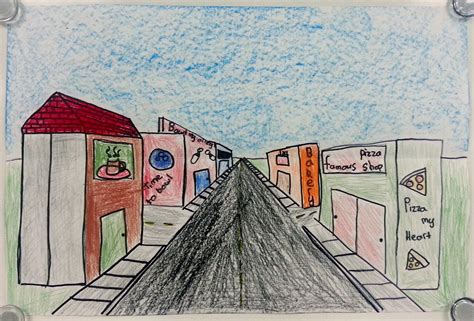 One point perspective drawing bed. One-Point Perspective City Streets (5th) - Art with Mrs ...