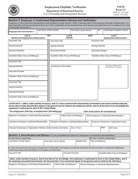 Uscis Form I9 Fillable Printable Forms Free Online