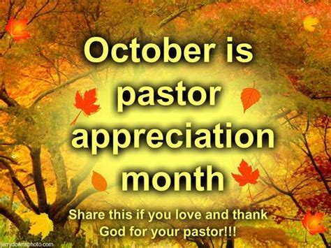 October Is Pastor Appreciation Month How Do You Show Appreciation To Your Pastor Pastor