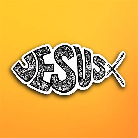 Jesus Fish Sticker Ubicaciondepersonascdmxgobmx