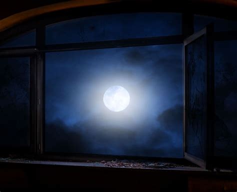 Window Moon Night Moonlight Romantic Fantasy Sky Light
