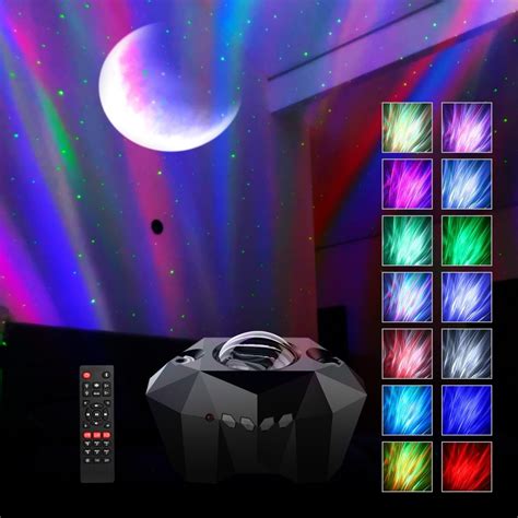 Northern Lights Aurora Moon And Laser Star Projector With Bluetooth Speaker