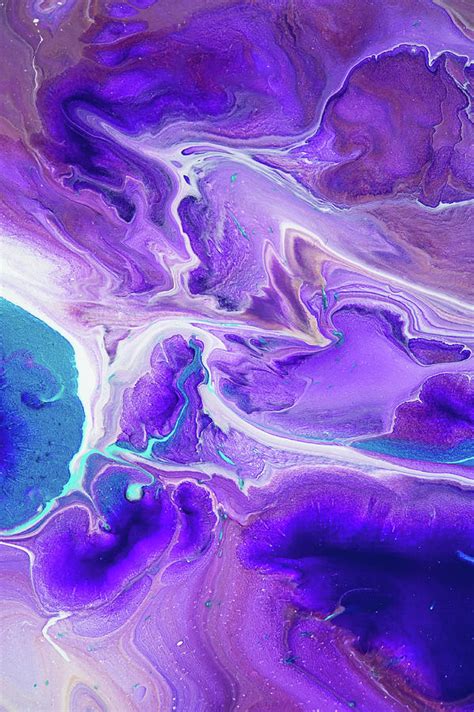 Turquoise And Purple Flows Vertical Abstract Fluid