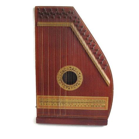 Antique Mandolin Harp Zither Vintage Musical Stringed Instrument Bell