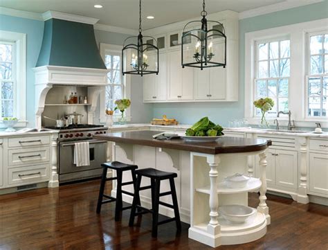 If you want to incorporate blue kitchen cabinets, but would prefer a simple look for your main cabinetry, adding in a blue island is the perfect way to add a splash of colour and a modern blue cabinets are modern, sleek, and add a touch of colour to your kitchen without feeling overwhelming. Gorgeous White Kitchen With Light Blue Walls Pictures ...