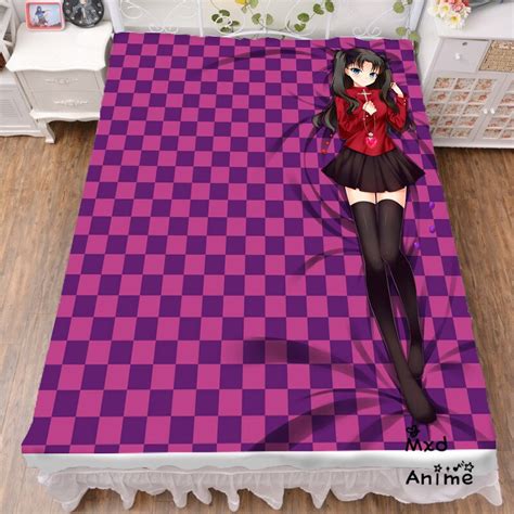 Japanese Anime Fate Stay Night Tohsaka Rin Bed Sheet Throw Blanket Bedding Coverlet Cosplay