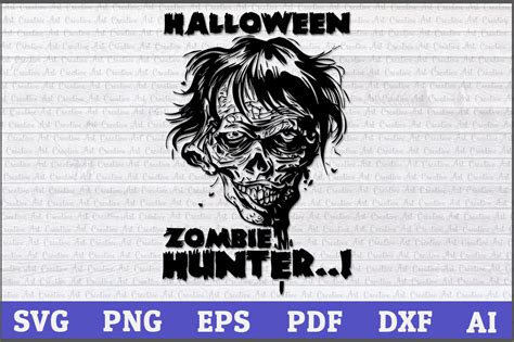 Halloween Zombie Hunter Svg, Halloween svg, Zombie svg, Zombie face sv