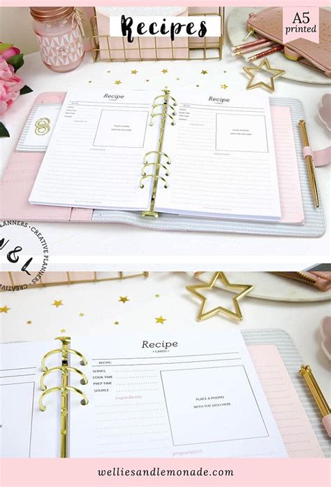 Dadurch lassen sich die briefe in genormte ringordner oder hefter archivieren und organisieren. Printed Recipe inserts, Recipe cards planner refill ...