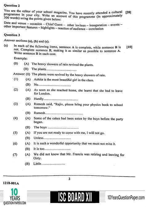 Students of class xi are requested to enrol for the drive as volunteers. ISC 2018 English Language Question Paper for Class 12