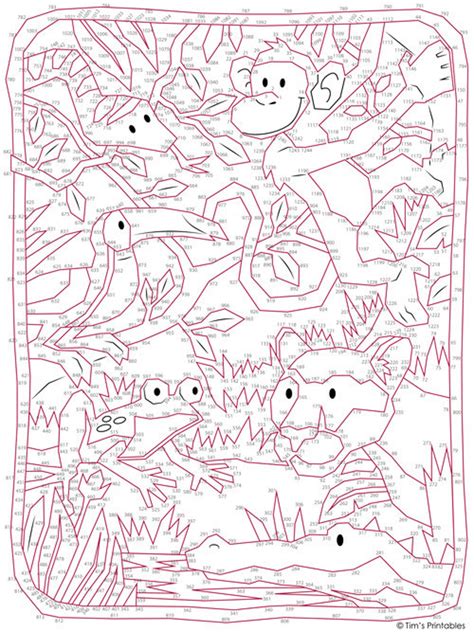 Rainforest Animals Dot To Dot Connect The Dots 1245 Dots Etsy