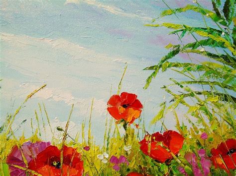 Summer Field Of Flowers Paintings By Olha Darchuk