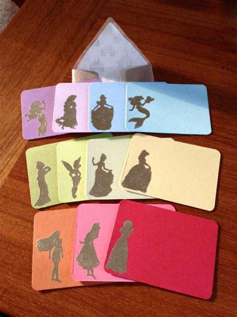 Disney Princess Silhouette Flat Note Cards Choice Of 3 Disney