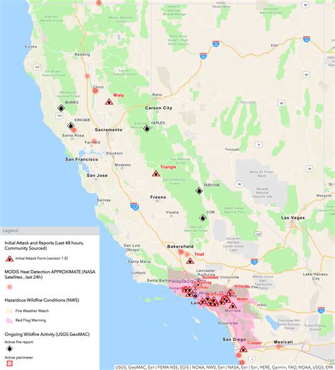 Map Of Current California Fires Map Of The Usa With State Names