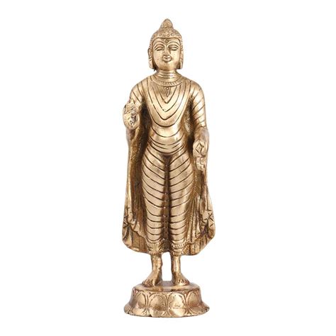 Brass Standing Lord Buddha Statue