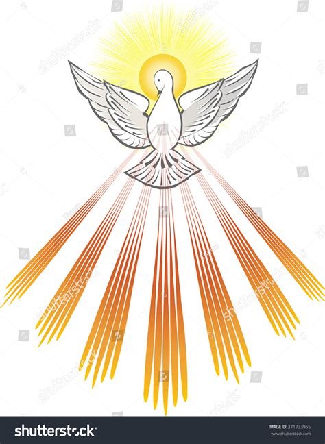 Holy Spirit Symbol White Dove Halo Stock Vector 371733955 Shutterstock