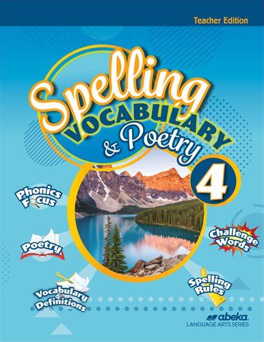 Abeka Product Information Spelling Vocabularyand Poetry 4 Teacher