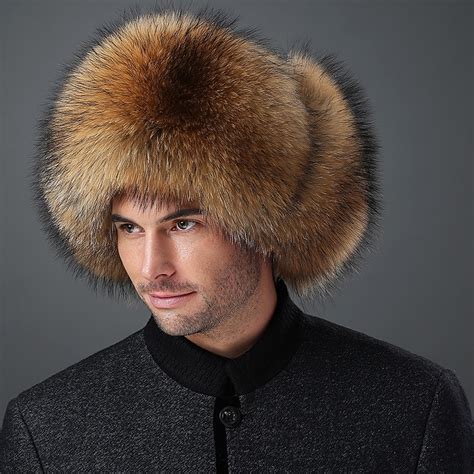 2017 Fashion Autumn Fox Fur Hat Male Winter Mink Fur Hat Man Lei Feng