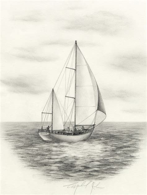Sailboat Drawing Sailboat Art Pencil Art Drawings