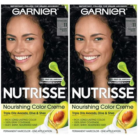Garnier Hair Color Nutrisse Nourishing Creme 11 Blackest Black