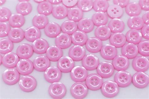 Baby Pink Buttons Pastel Pink Color Small Size Made Of Resin Four