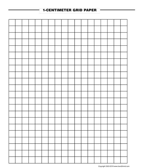 1 Centimeter Grid Paper Templates At