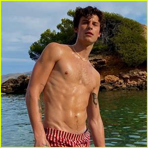 Shawn Mendes Goes Shirtless In Spain Flaunts Body In Short Swim Trunks