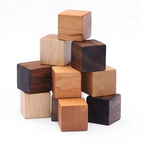 12 Natural Wood Blocks Set This Classic Educational Kids