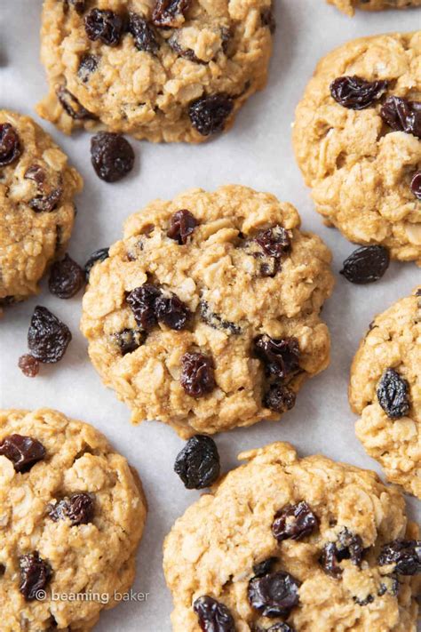 Vegan Oatmeal Raisin Cookies Gf Beaming Baker