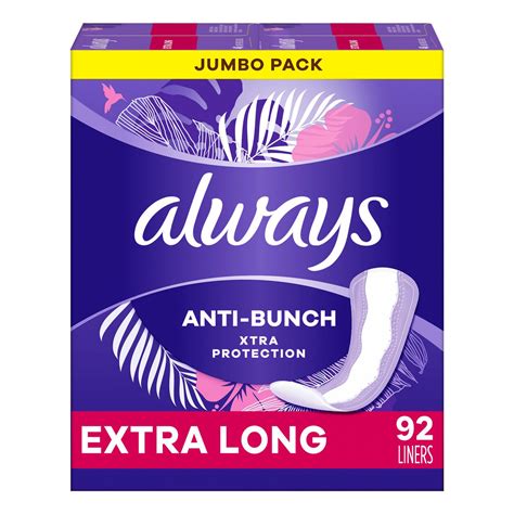 Always Xtra Protection Dailies Extra Long Panty Liners Unscented