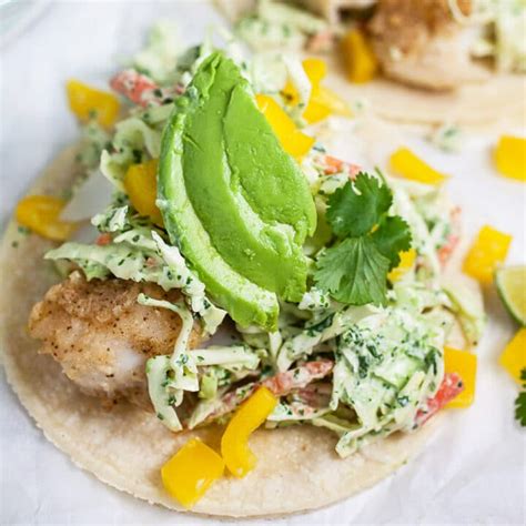 Fish Tacos With Cilantro Lime Slaw The Rustic Foodie