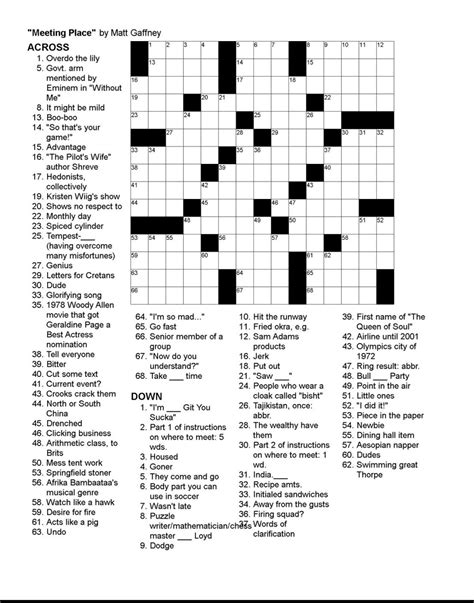 free daily online printable crossword puzzles free printable - free ...