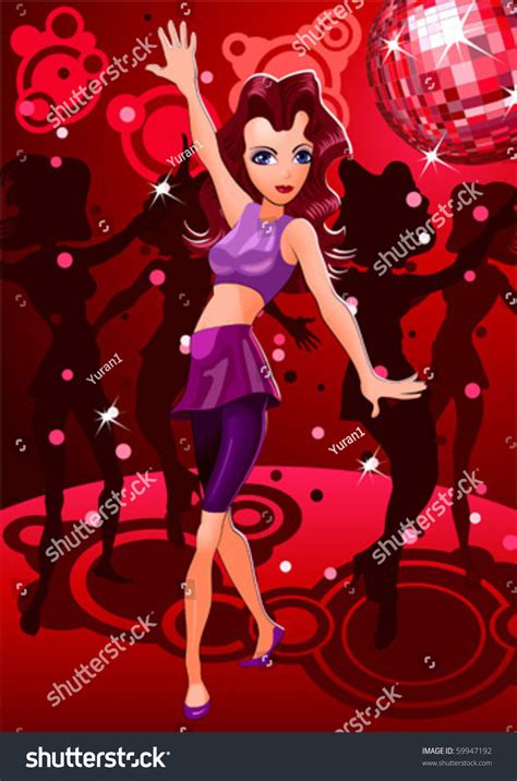 Dancing Girl In Nightclub Vector Illustration 59947192 Shutterstock