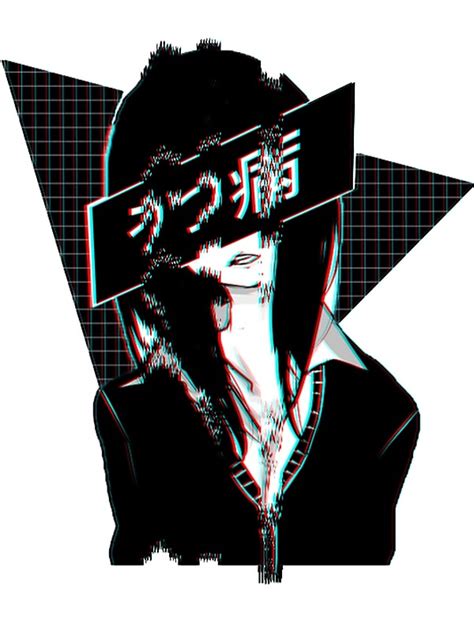 Aesthetic Glitch Girl By Ookamiart Redbubble