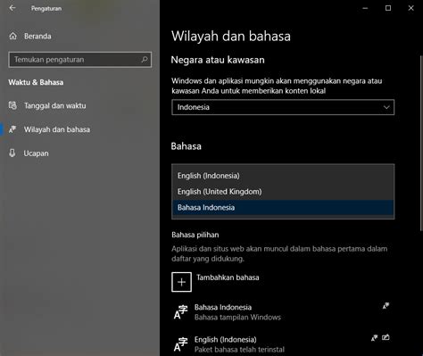 Bahasa Indonesia Windows 10 Foomls