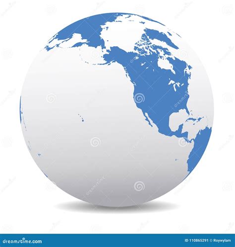 North America Canada Siberia And Hawaii Global World Earth Stock