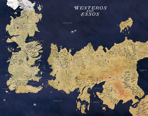 Game Of Thrones Map Westeros Map Winterfell Map GOT Map Map Of Westeros And Essos Game Of