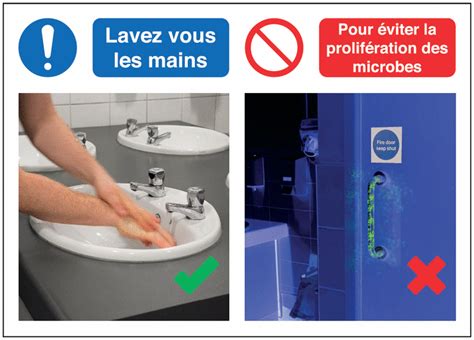 Autocollants et panneaux bonnes pratiques Lavez vous les mains Pour éviter la prolifération