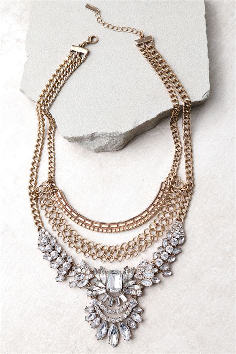 Stunning Gold Statement Necklace Layered Gold Necklace