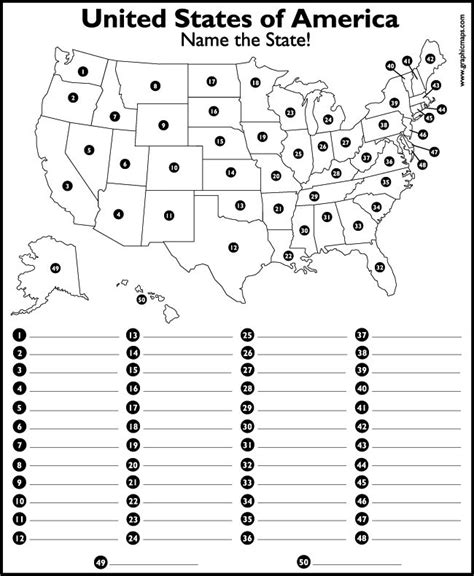 50 State Capital Quiz Printable