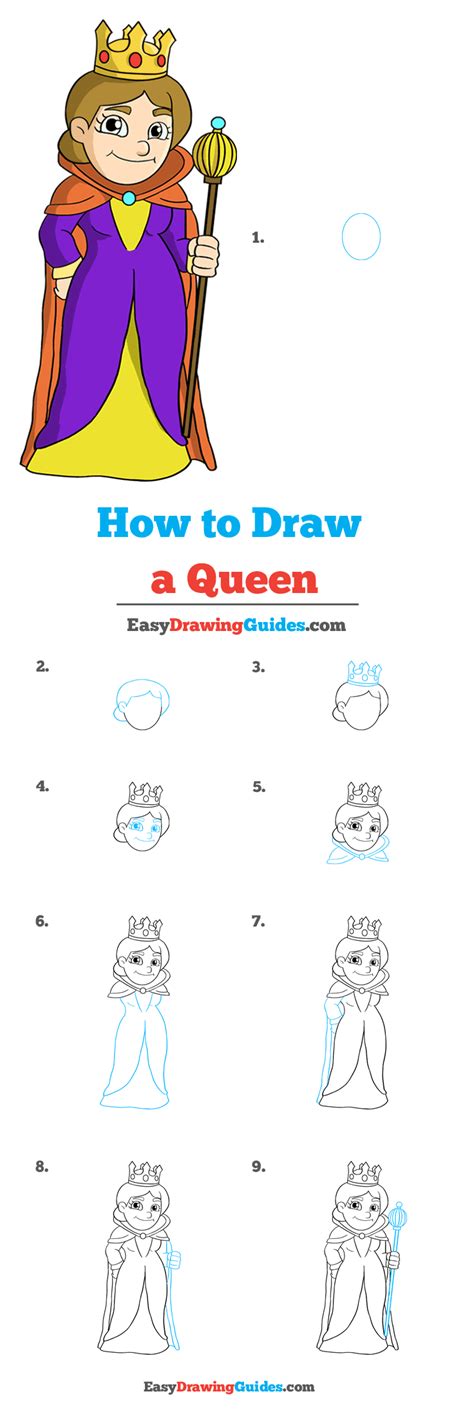 How To Draw A Queen Really Easy Drawing Tutorial