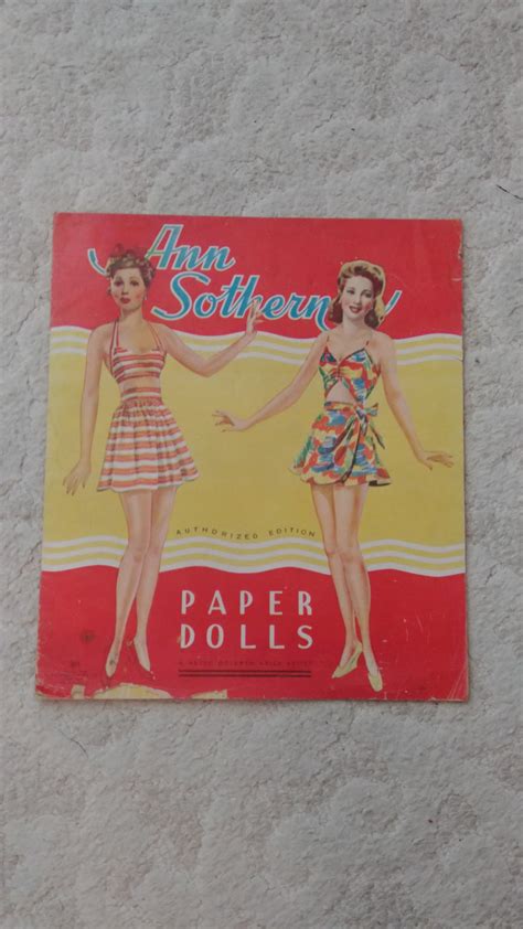 Vintage Uncut 1943 Original Ann Southern Paper Doll Book Antique Price Guide Details Page