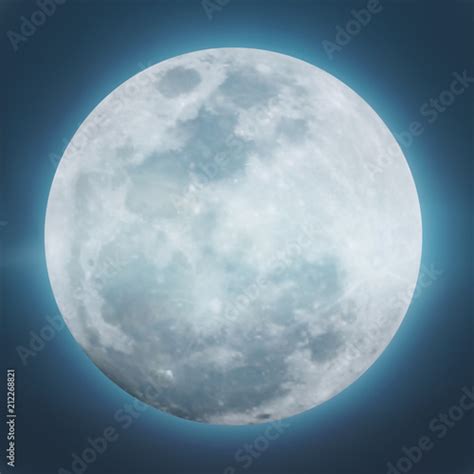 Detailed Of Realistic Full Moon Vector Illustration Stock Image And
