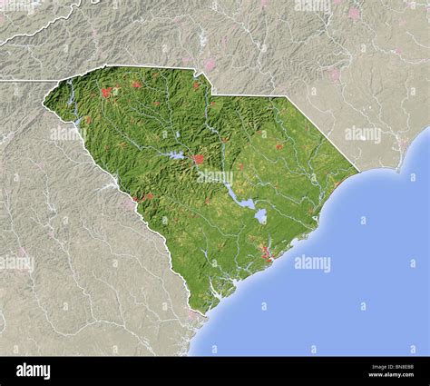 Physische Karte Von South Carolina Fotos Und Bildmaterial In Hoher