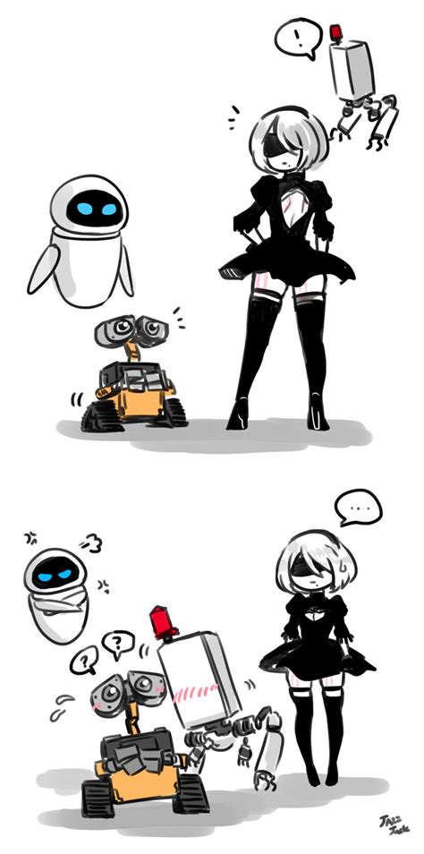 2b And Pod Meet Wall E And Eve Crossover Know Your Meme