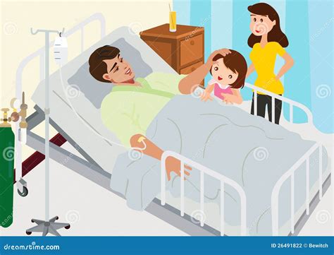 Visiting Patient In Hospital Vector Illustration