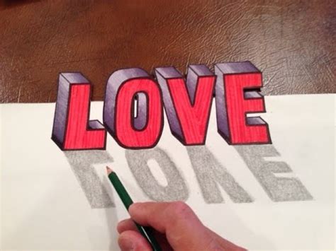 How to DRAW LOVE in 3D Optical Illusion Trick Art - YouTube