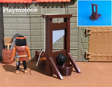 3d Printed Guillotine On Playmobil Scale Playmobil Figures Not