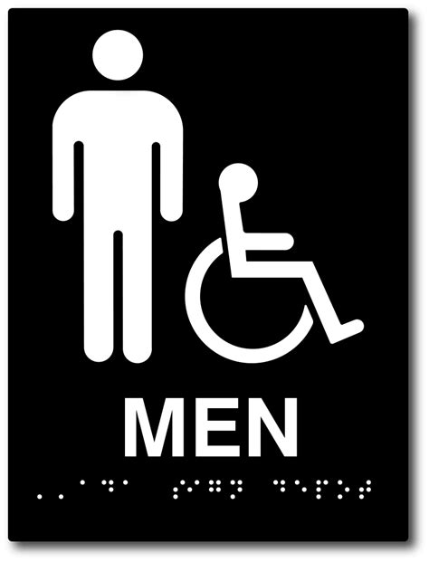 Mens Restroom Ada Signs With Male And Wheelchair Symbols Ada Sign Depot